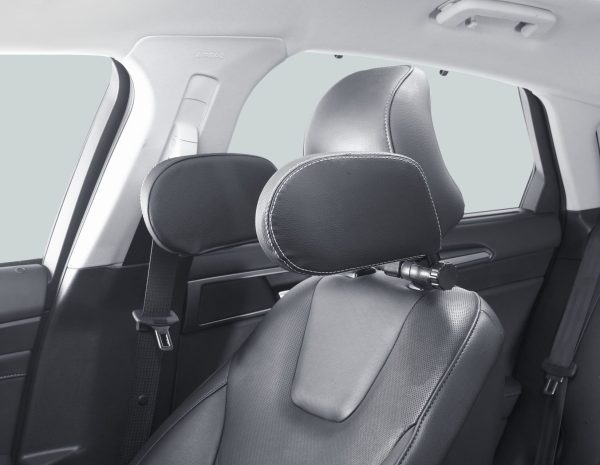 ACV* SLEEPING HEADREST BLACK PVC LEATHER WITH SILVER PIPING