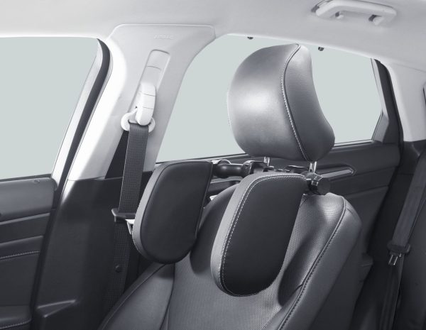 ACV* SLEEPING HEADREST BLACK PVC LEATHER WITH SILVER PIPING - Imagen 2